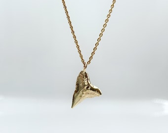 Authentic 14k gold shark tooth necklace, Shark tooth pendant, Gold shark necklace, Sailor necklace, Shark diving, Gold shark jewelry