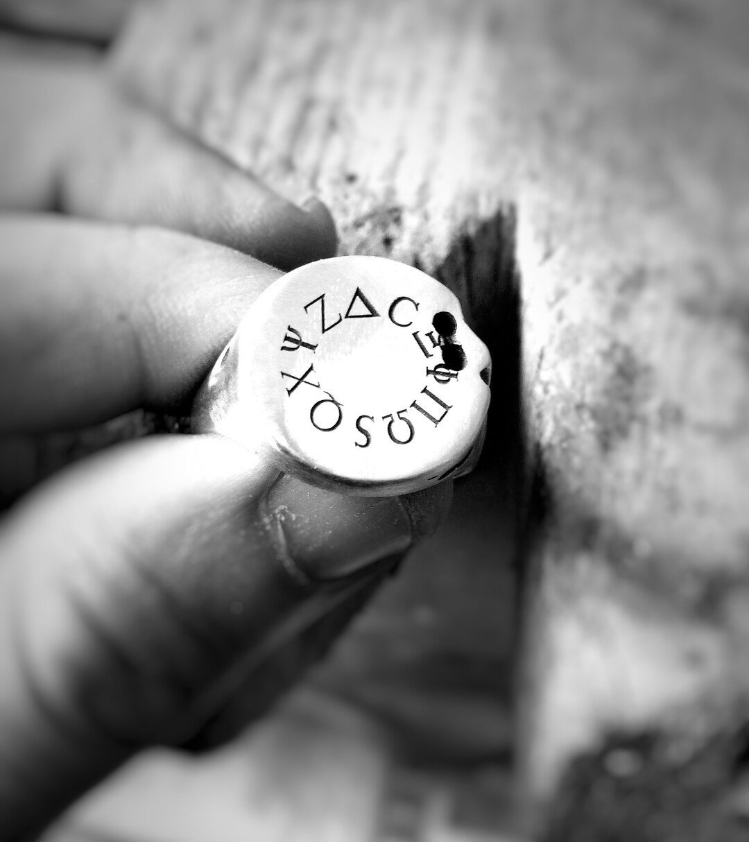 Cryptographic Rings Silver Men Signet Round Ring, Gentleman Silver Ring, Cryptographic Ring ...