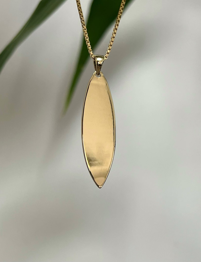 Surfboard Pendant Gold Necklace Surf Jewelry Surf Necklace Etsy