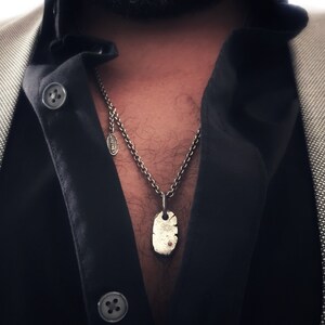 Mens Silver Necklace, Womens Jewelry, Italian Necklace, Boho Jewelry, Handcrafted Sterling Silver Necklace, For Him, For Her, Ruby Necklace image 4