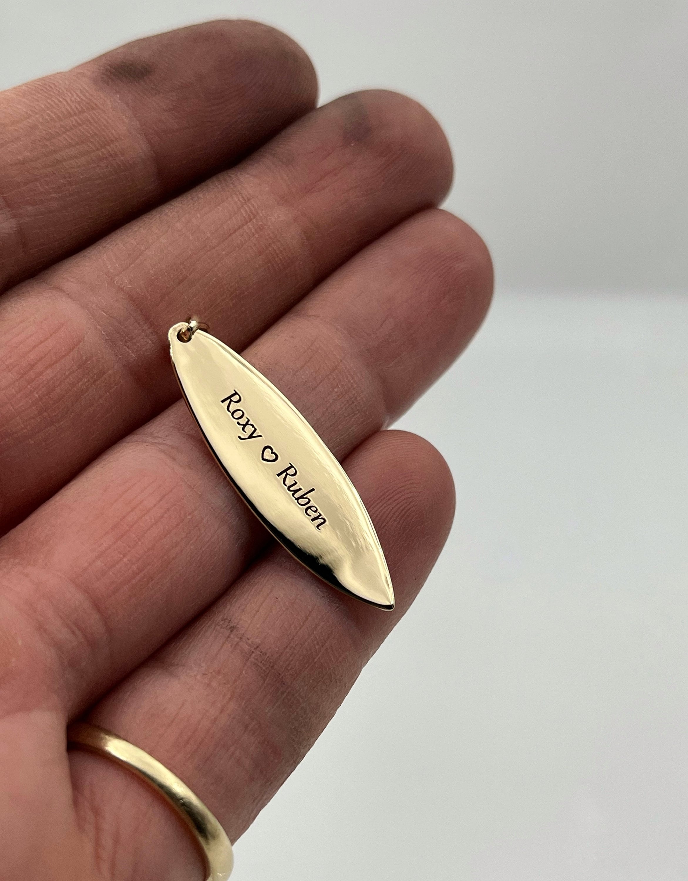 Surfboard Pendant, Gold Necklace, Surf Jewelry, Surf
