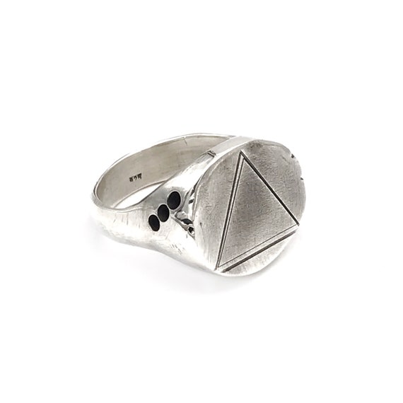 Buy Signet Ring, Silver Signet Ring, Triangle Ring, Gentleman Ring 