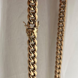 10k Solid Gold Bold Miami Cuban Chain Necklace, Solid Gold vintage jewelry, Bold Link Gold Necklace, Solid Gold Vintage Chain, For Him & Her image 3