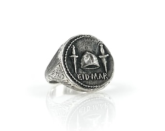 Pinkring, herenring, Eid-Mar-muntring, zilveren zegelring, pink zilveren ring, stapelbare ring, boho-sieraden, muntring, delicate ring
