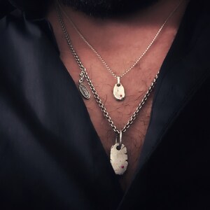 Mens Silver Necklace, Womens Jewelry, Italian Necklace, Boho Jewelry, Handcrafted Sterling Silver Necklace, For Him, For Her, Ruby Necklace image 2
