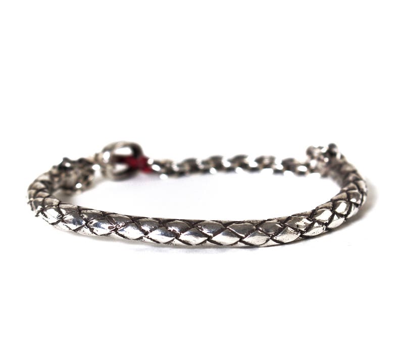 Men's braided cuff bracelet Unique oxidized sterling Etsy