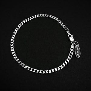 Bracelet à maillons carrés chaîne, Sterling Silver Chain, chaine, Bracelet, Bracelet argent, Bracelet rustique, Mens bijoux