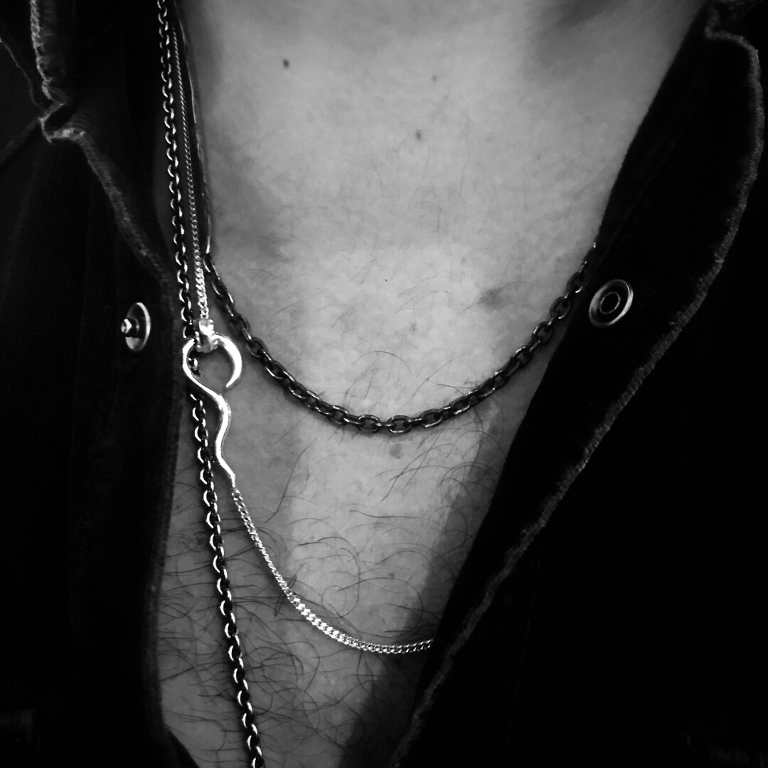 Mens Silver Necklace, Mens Silver Jewelry, Boho Silver Necklace