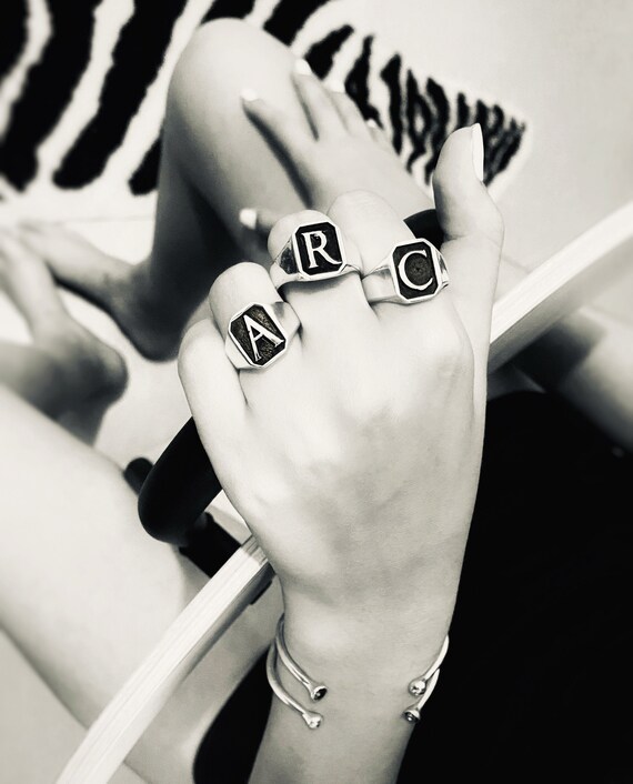 Octagon initial best sale ring