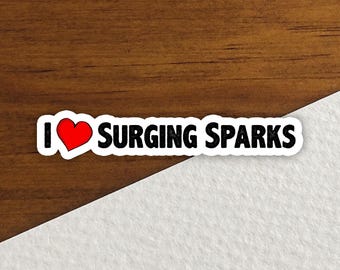 Sticker I Love Surging Sparks - Art anime rétro (finition mate ou brillante)