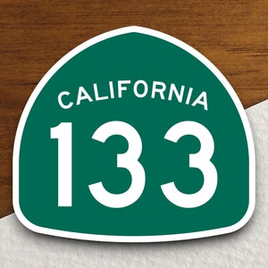 California state route 133 road sign sticker, road trip sticker, highway sign, room decor, travel sticker
