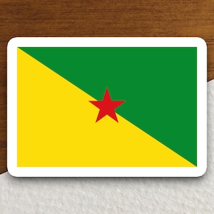 Sticker drapeau guyane, sticker pays international, sticker international, sticker guyane, sticker français