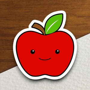 Smiling Apple Sticker, Teacher Sticker, Education Sticker, School Sticker, Cute Sticker