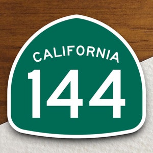 California State Route 144 Straßenschild Aufkleber, Straßenschild, Reiseaufkleber, Zimmerdekor, Landstraße 144
