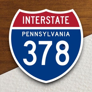 Interstate route  378 pennsylvania sticker, Interstate Highway Sign Expressway Stickers, Highway Sign Road Trip Sticker