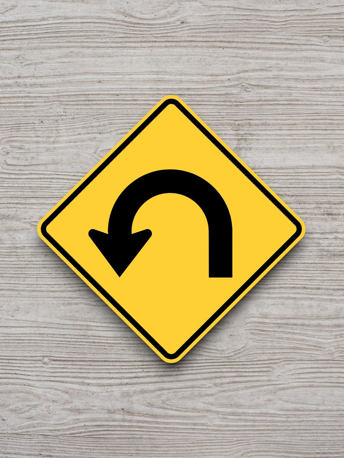 Round Turn Sign Turn Around Arrow Road Sign Stickers, Traffic Sticker, Road Sign ...