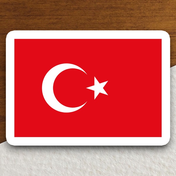 Turkey flag sticker, international country sticker, international sticker, Turkey sticker