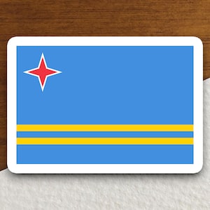 Aruba country flag sticker, international country sticker, international sticker, Aruba sticker