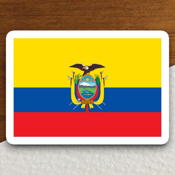 Ecuador flag sticker, international country sticker, international sticker, Ecuador sticker