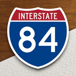 Interstate route  84 sticker,, Interstate Highway Sign Expressway Stickers, Highway Sign Road Trip Sticker