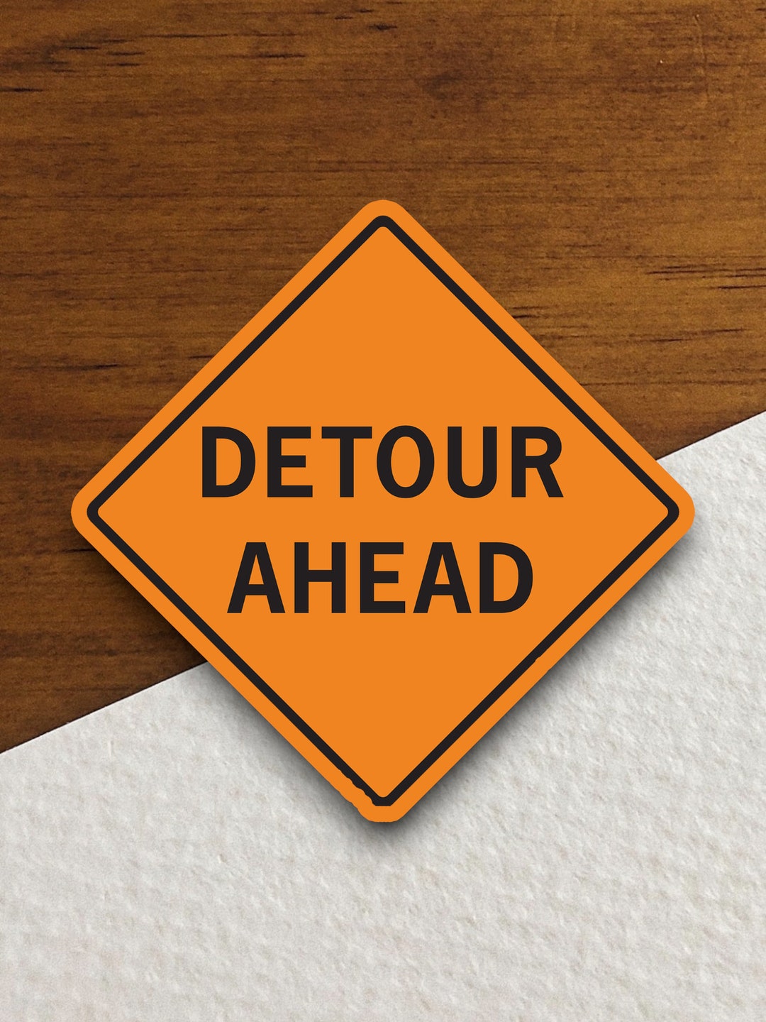 Traffic Sign Detour Ahead Road Sign Sticker - Etsy