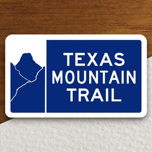 Texas Mountain Trail verkeersbordstickers, verkeerssticker, decoratie verkeersbord, verkeersborden, bouwborden, verkeersbord