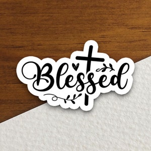 Gesegneter Aufkleber, Kreuzaufkleber, Herzaufkleber, religiöser Aufkleber, Glaubensaufkleber, Anbetungsaufkleber, christlicher Aufkleber, Schriftaufkleber