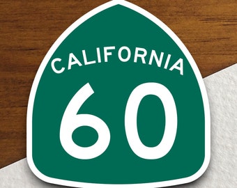 カリフォルニア州道60号線の道路標識ステッカー、ロードトリップ