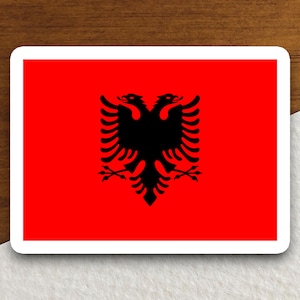 Adesivo da bandeira do país da Albânia, adesivo internacional do país, adesivo internacional, adesivo da Albânia
