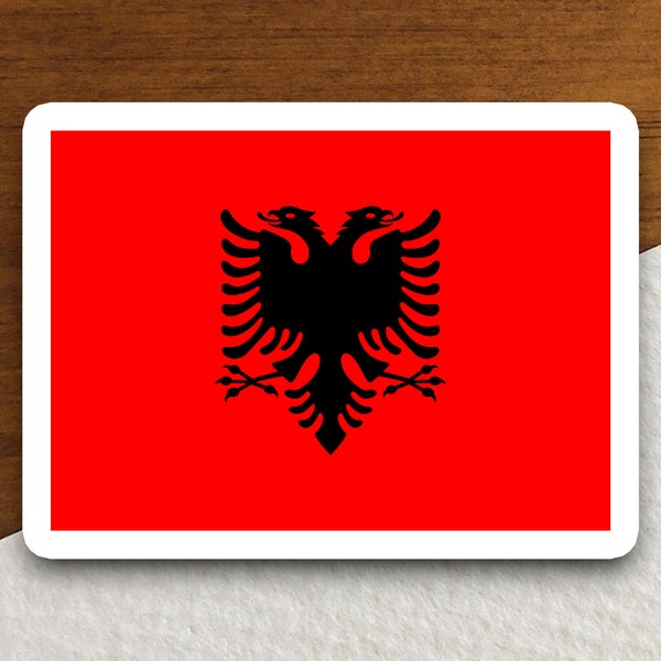 Albania flag sticker, international country sticker, international sticker, Albania sticker