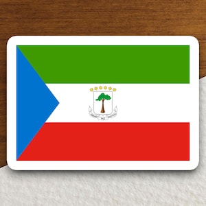 Equatorial guinea country flag sticker, international country sticker, international sticker, guinea sticker, Equatorial sticker