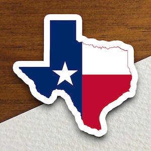 Pegatina de mapa de la bandera de la ruta del estado de Texas, pegatina de vacaciones, pegatina de viaje, decoración de habitación, pegatina de botella de agua, pegatina de computadora portátil