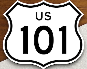 United States route 101 road sign sticker, road trip sticker, highway sign, room decor, travel sticker