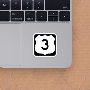 United States Route 3 Road Sign Sticker, Road Trip Sticker, Highway ...