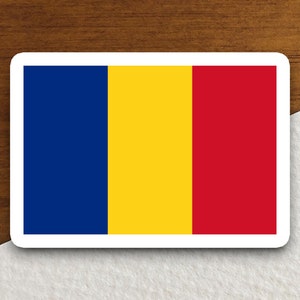 Sticker Autocollant Roumanie – Drapeau Avec Armoiries, 8x8cm, RA125