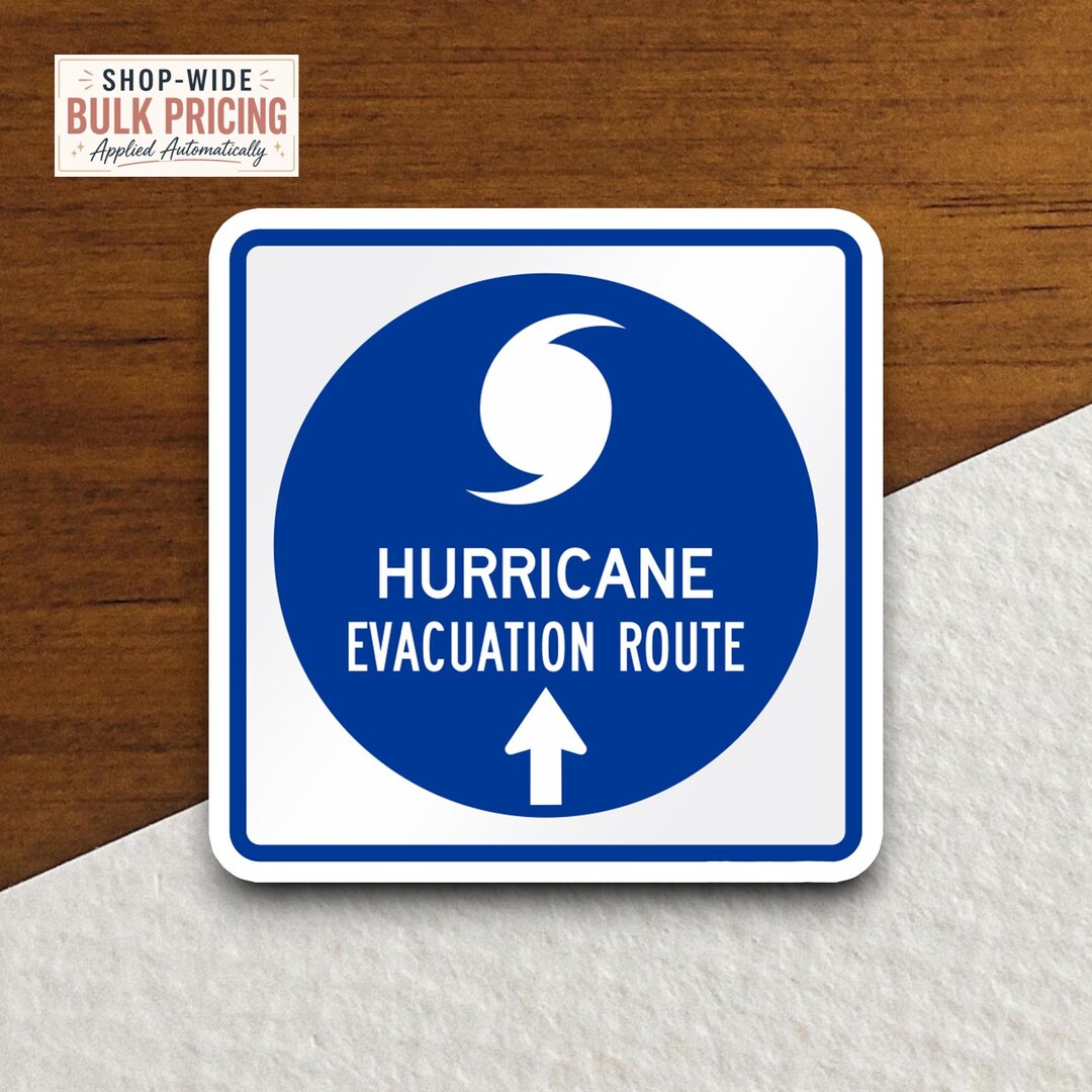 Hurricane Evacuation Route Road Sign Stickers, Traffic Sticker, Road ...