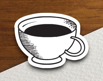 Coffee cup sticker, drink sticker, Funny Stickers, Coffee Sticker, Caffeine, Coffee Lover, Cafe, Decaf, Barista Sticker