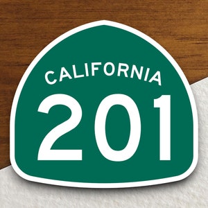 California state route 201 road sign sticker, road trip sticker, highway sign, room decor, travel sticker