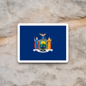 Klistermärke med delstaten New York, dekal med New York-flaggan, klistermärke med USA-karta, matt eller blank finish, endast för inomhusbruk, samlargåva, bulkprissättning bild 7