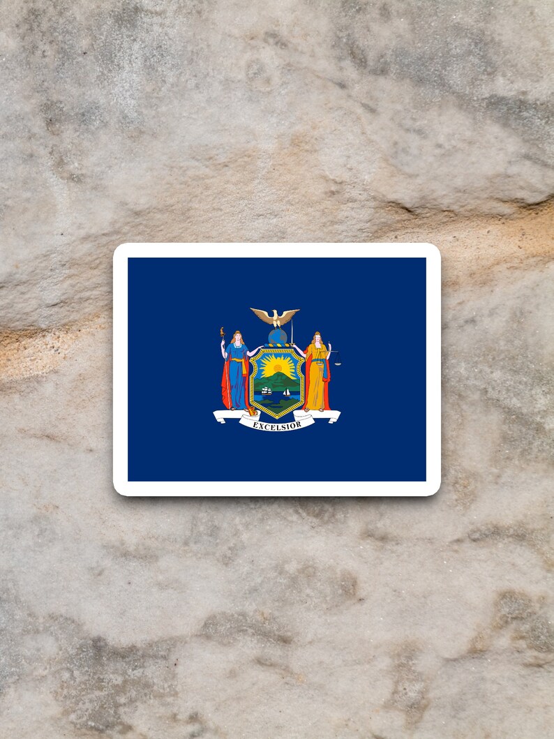 Klistermärke med delstaten New York, dekal med New York-flaggan, klistermärke med USA-karta, matt eller blank finish, endast för inomhusbruk, samlargåva, bulkprissättning bild 7