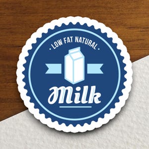 Fettarme natürliche Milch Aufkleber, lustige Aufkleber, Humor Aufkleber, Phrasenaufkleber