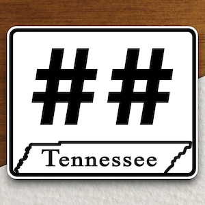 Aangepaste Tennessee State Route verkeersbordsticker, roadtripsticker, snelwegbord, kamerinrichting, reissticker