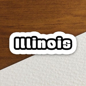 Sticker Illinois, sticker staat, sticker waterfles, tijdschriftsticker, laptopsticker