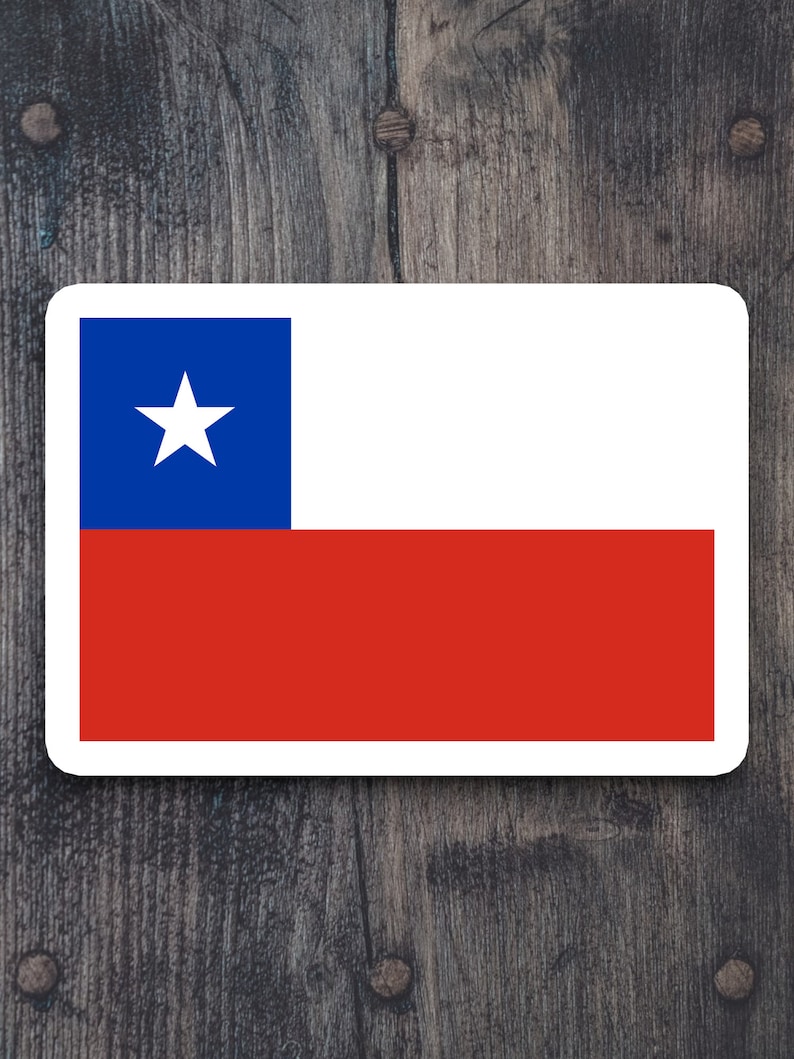 Chile Country Flag Sticker, International Country Sticker ...