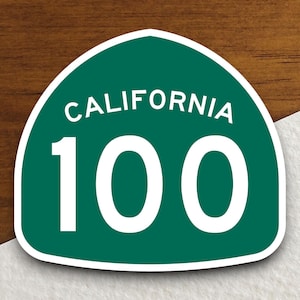California State Route 100 Straßenschild Aufkleber, Road Trip Aufkleber, Landstraße Schild, Reise Aufkleber