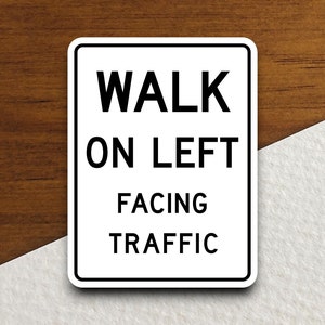 Links lopen stickers verkeersborden, verkeerssticker, decoratie verkeersborden, verkeersborden, bouwborden