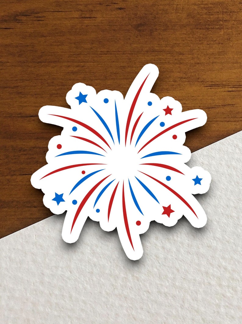 Fireworks Sticker, Holiday Laptop Sticker, Water Bottle Decor, Gift ...