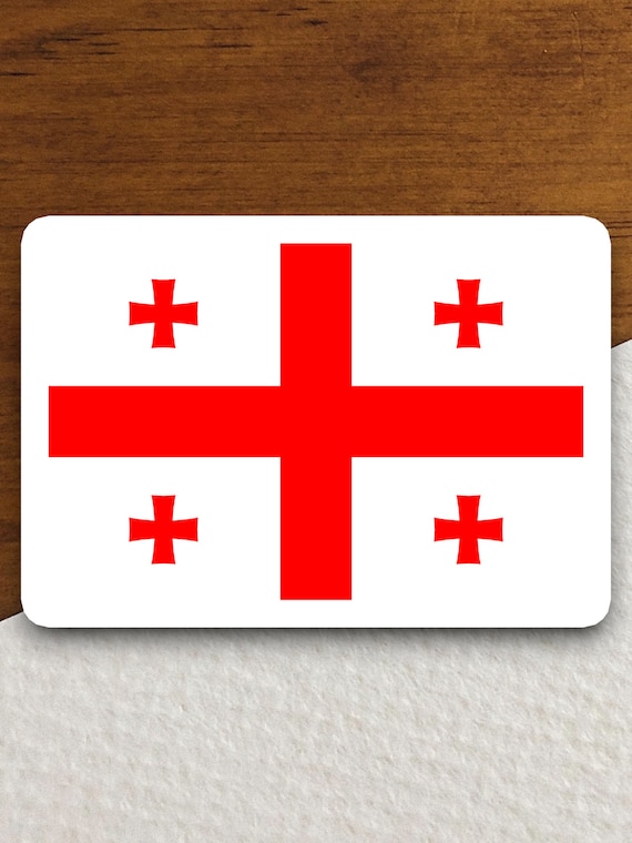 U24 - Adesivo per auto, motivo: bandiera della Georgia, 8 x 5 cm