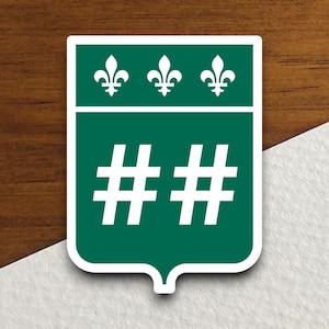 Sticker Route du Québec personnalisé, Sticker canadien, Sticker Québec, Sticker autoroute, Sticker autoroute canadienne, Sticker Canada
