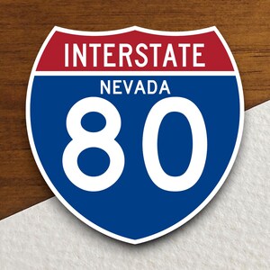 Interstate route  80 nevada sticker, Interstate Highway Sign Expressway Stickers, Highway Sign Road Trip Sticker